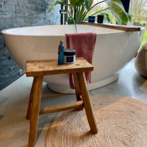 Oude Houten Kruk Old Teak – Handgemaakt & Duurzaam