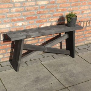 Steigerhouten Bankje X Zwart 100x20x45cm