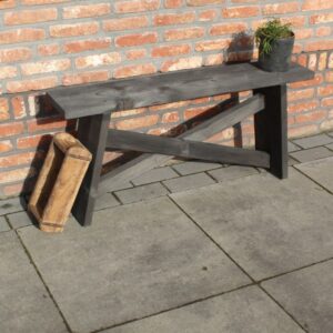 Steigerhouten Bankje X Zwart 120cm