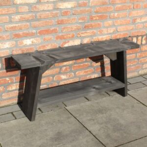 Steigerhouten Bankje Zwart 100x20x45cm