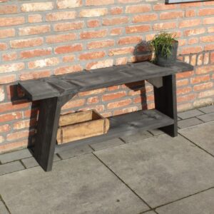 Steigerhouten Bankje Zwart 120cm