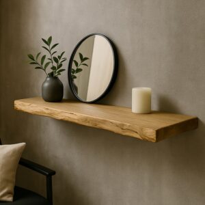 Wandplank Eiken Boomstam Zwevend 42mm - Op Maat