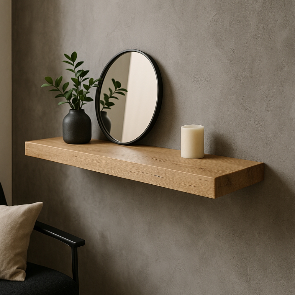 Wandplank Eiken Zwevend 42mm - Op Maat