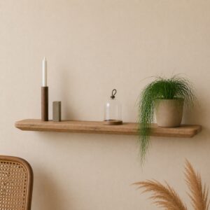Japandi Wandplank Oud-Eiken 45mm met Facetrand en Ronde Hoeken (1)