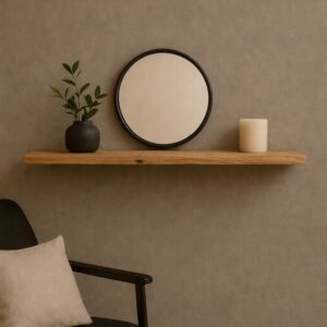 Wandplank Eiken Boomstam Zwevend 24mm - Op Maat (1)